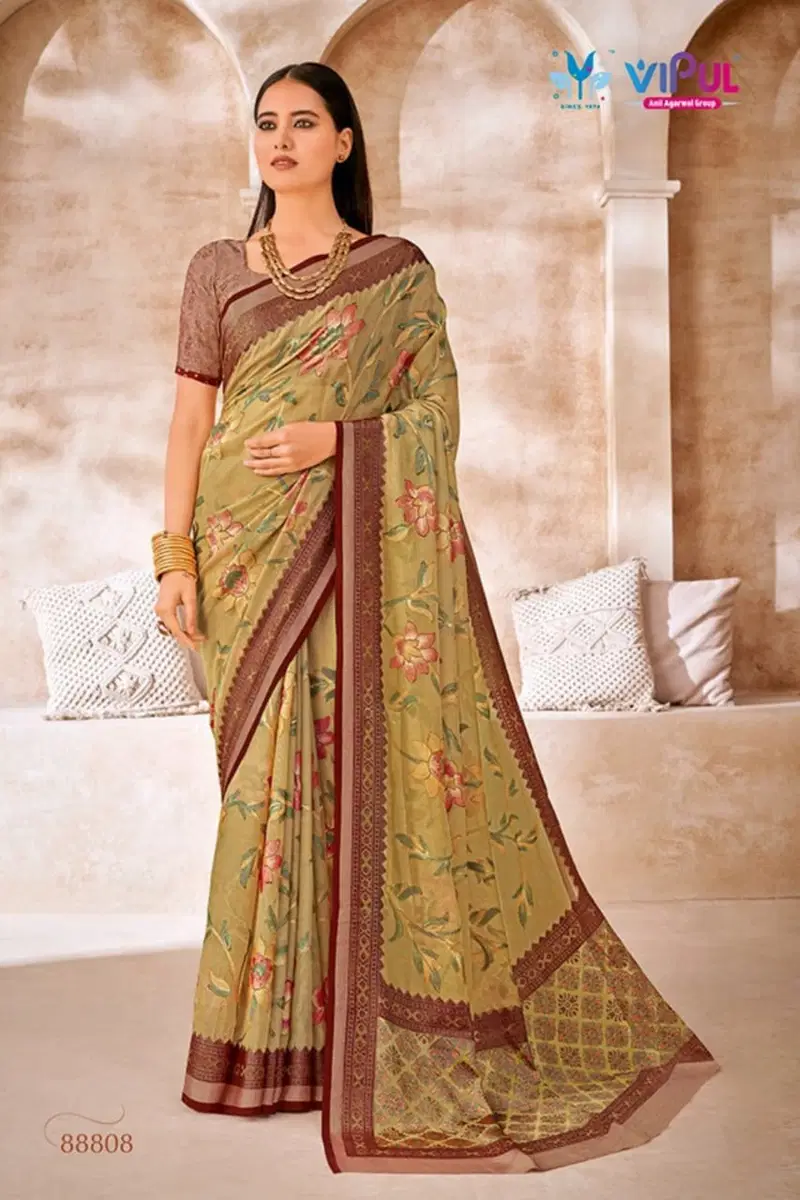 Elaichi  By Vipul Brasso Daily Wear Saree Wholesale Market IN Surat